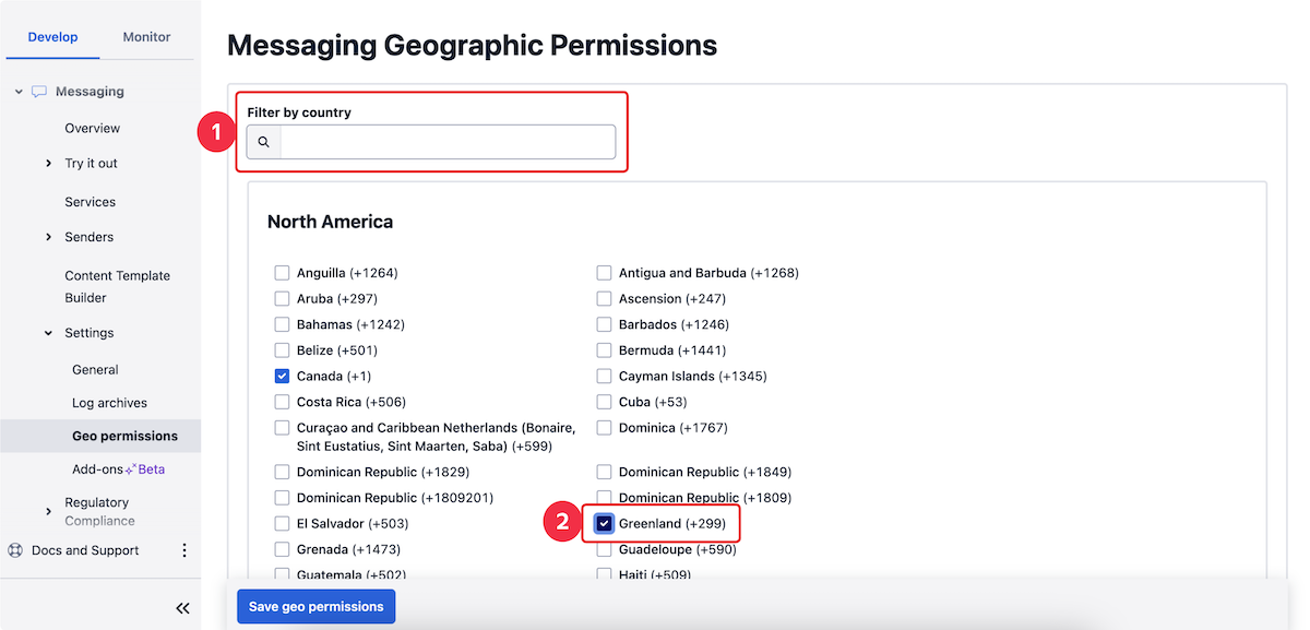 SMS Geo Permissions Adjustment.